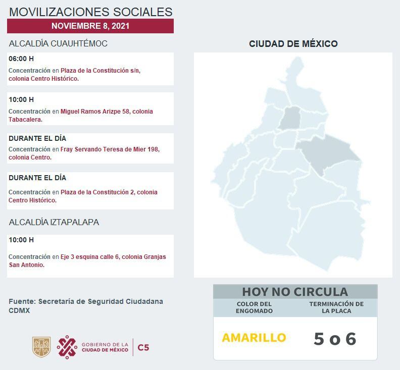 CDMX Estas Son Las Movilizaciones Sociales Programadas Para Este Lunes