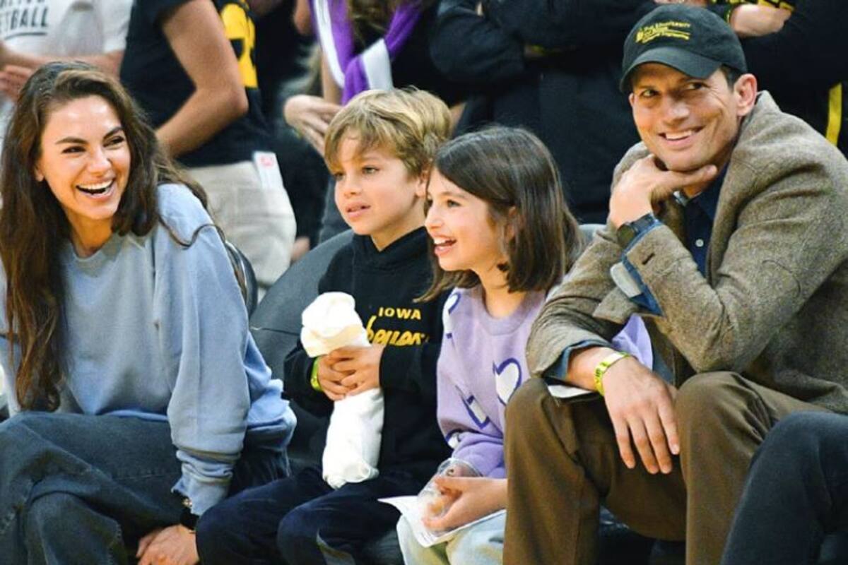 Los Kutcher-Kunis sorprenden al público: aparición familiar en un juego de baloncesto