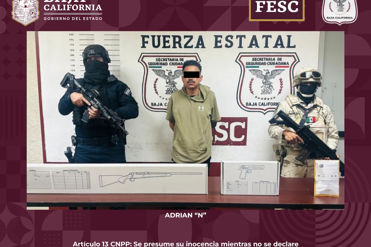 Arrestan a extranjero armado en el valle de Mexicali