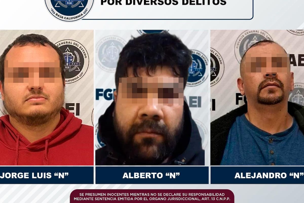 Policiaca Tijuana: FGE detiene a tres por distintos delitos