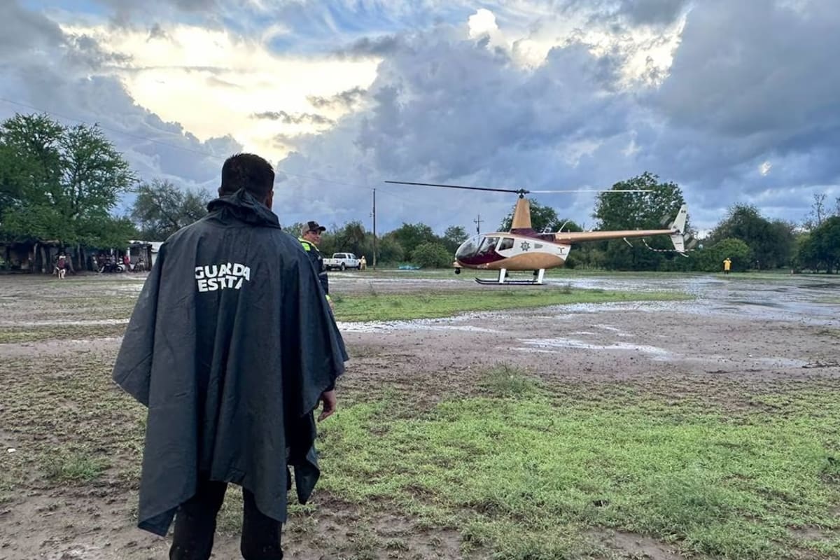 Tamaulipas: Tres helicópteros de la Guardia Estatal rescataron 25 personas afectadas por las lluvias