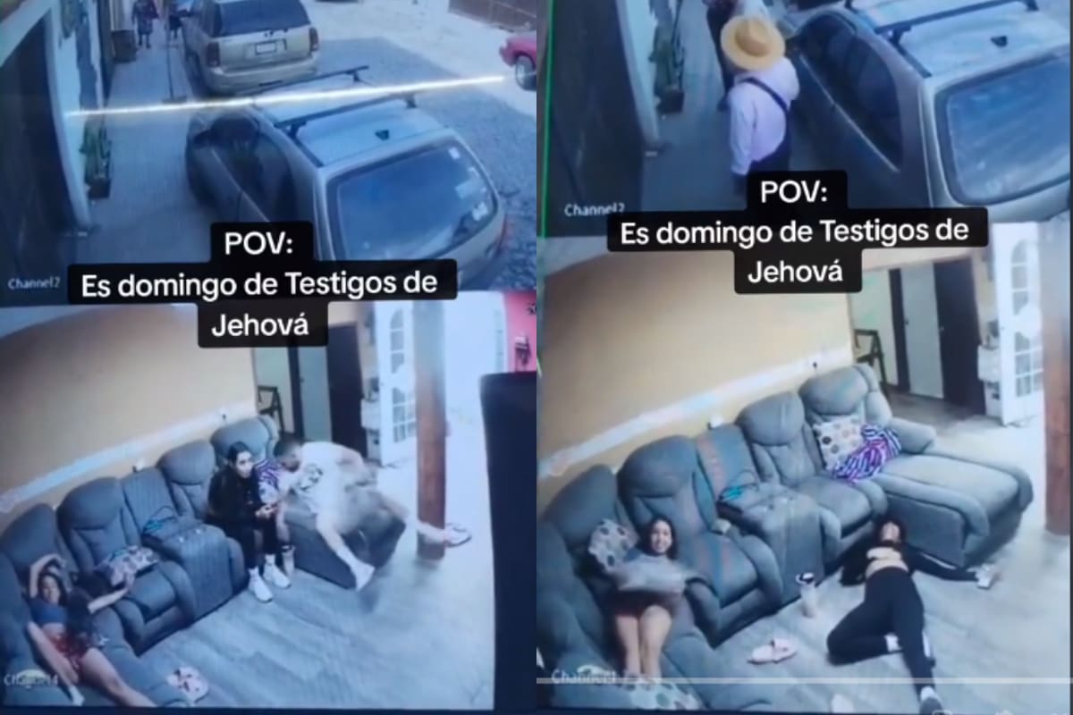 VIRAL | Familia vive graciosa escena al intentar esconderse de los Testigos de Jehová