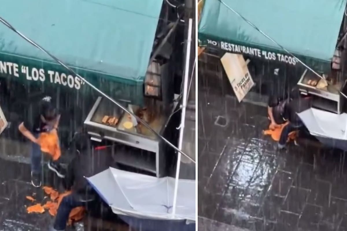 Video viral exhibe a taqueros recogiendo trompo de pastor que cayó al suelo y regresándolo a su base