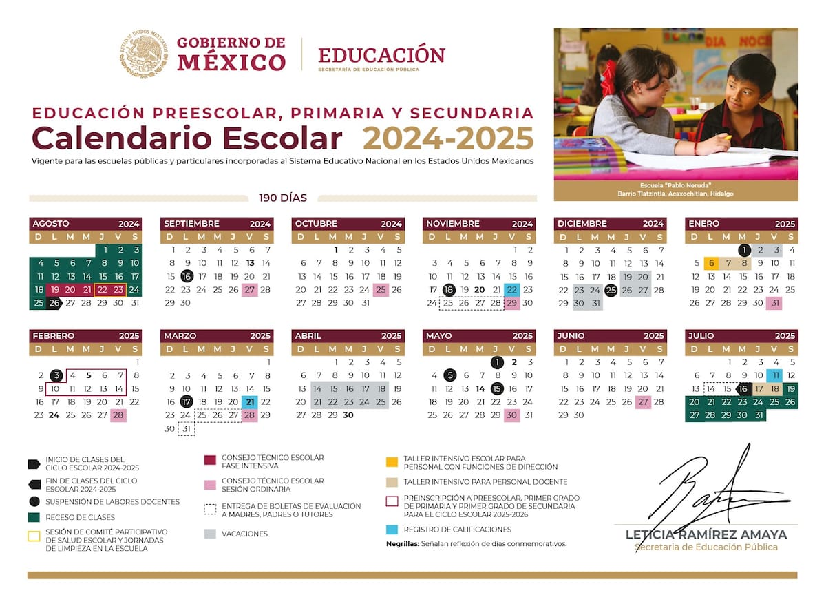 Calendario Escolar.