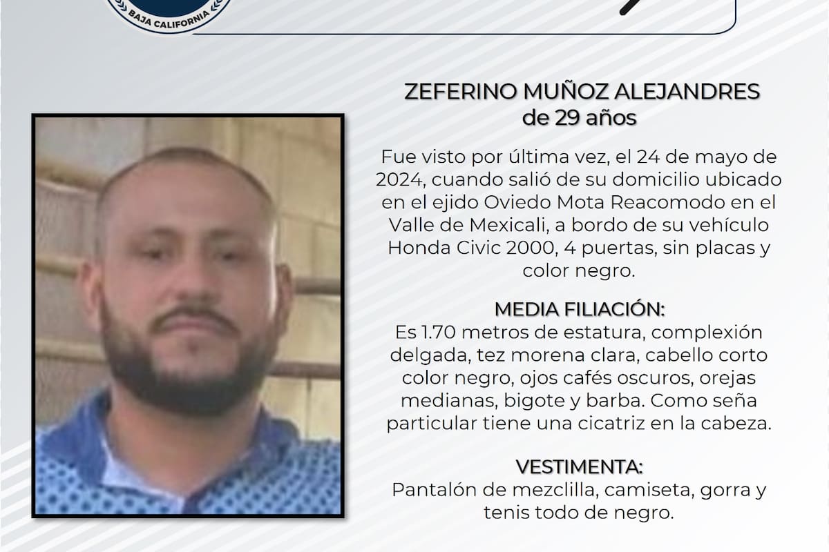 Piden ayuda para poder encontrar a Zeferino Muñoz Alejandres