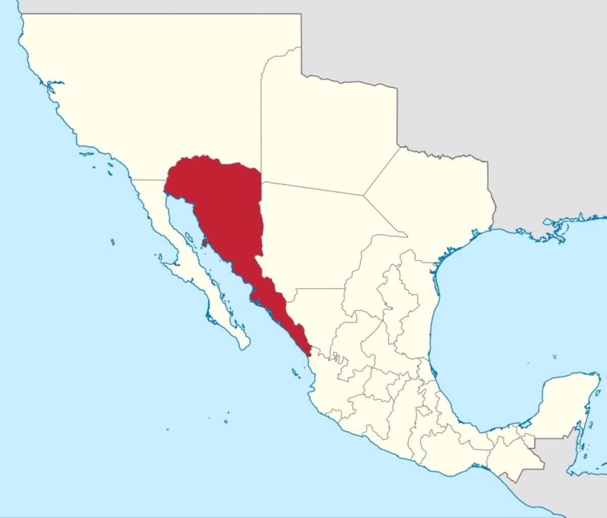 Imagen del Estado de Occidente, cuando Sonora y Sinaloa eran un mismo estado. | WikiCommons