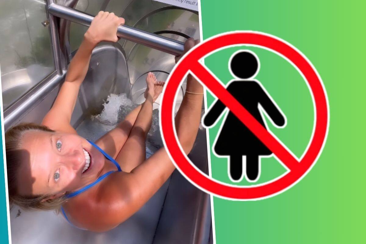 VIDEO: Por qué las mujeres tienen prohibido usar el tobogán acuático más rápido de Europa