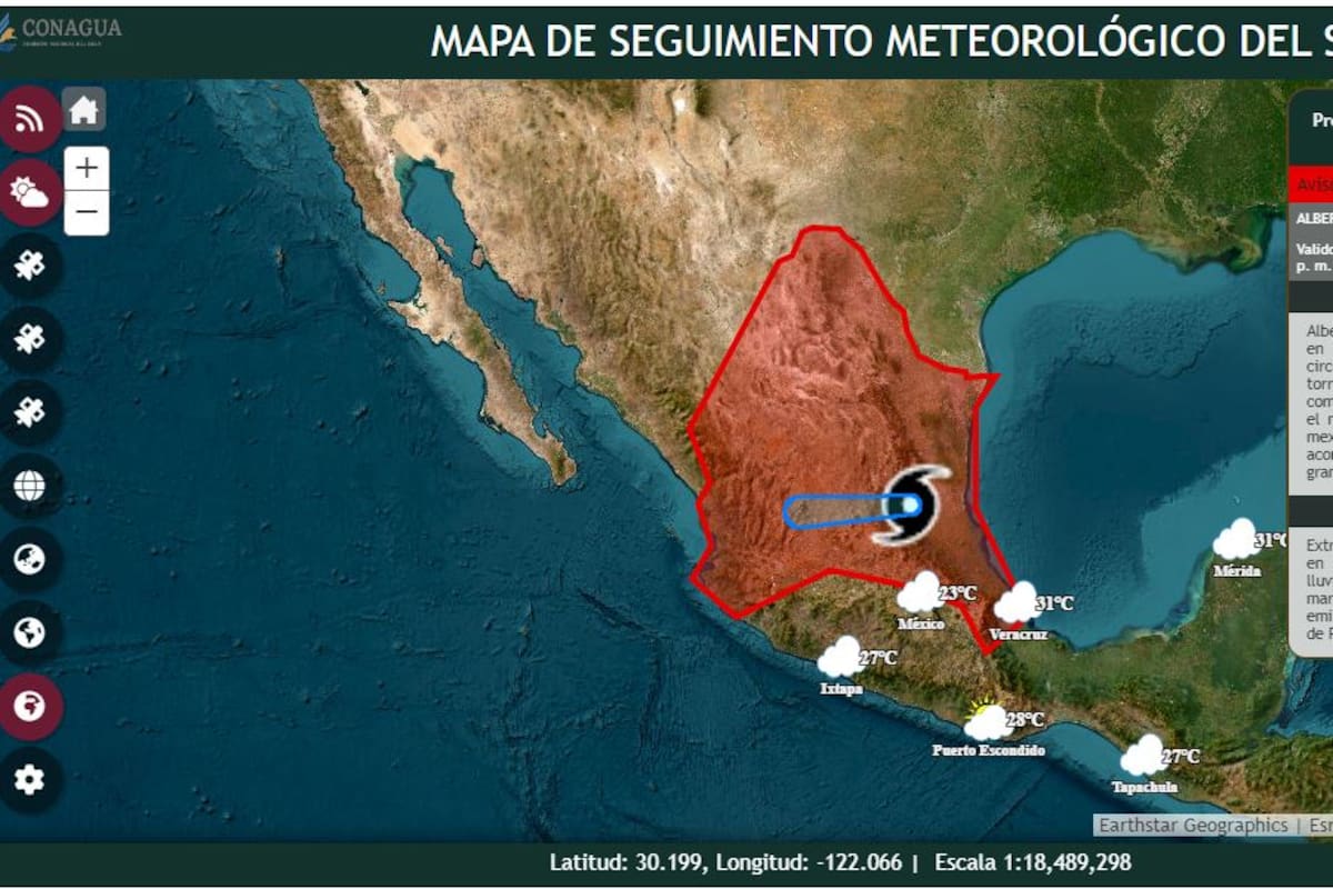 Alberto ya es depresión tropical; se mantiene sobre San Luis Potosí