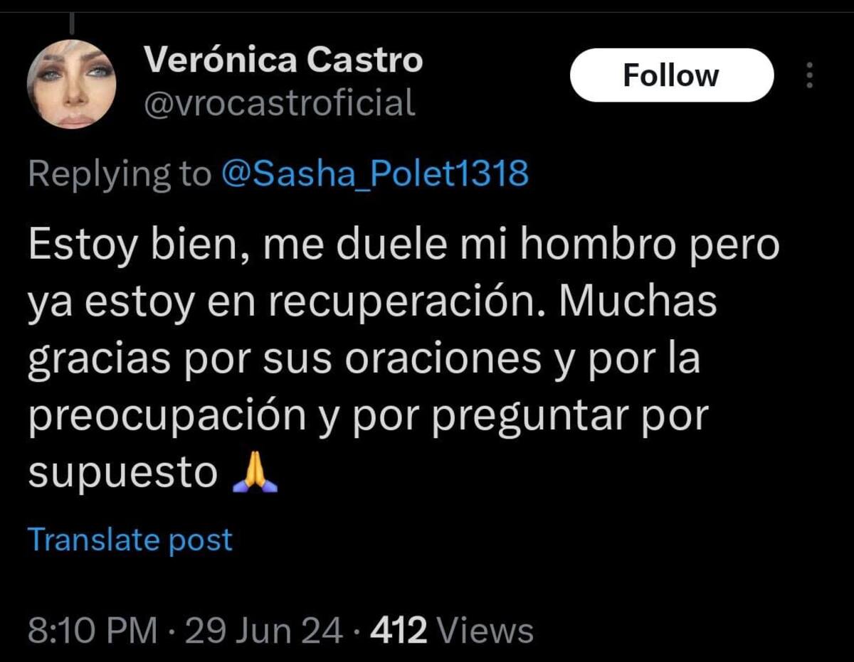 Verónica Castro a través de su cuenta de X / Cuenta de X @vrocastroficial
