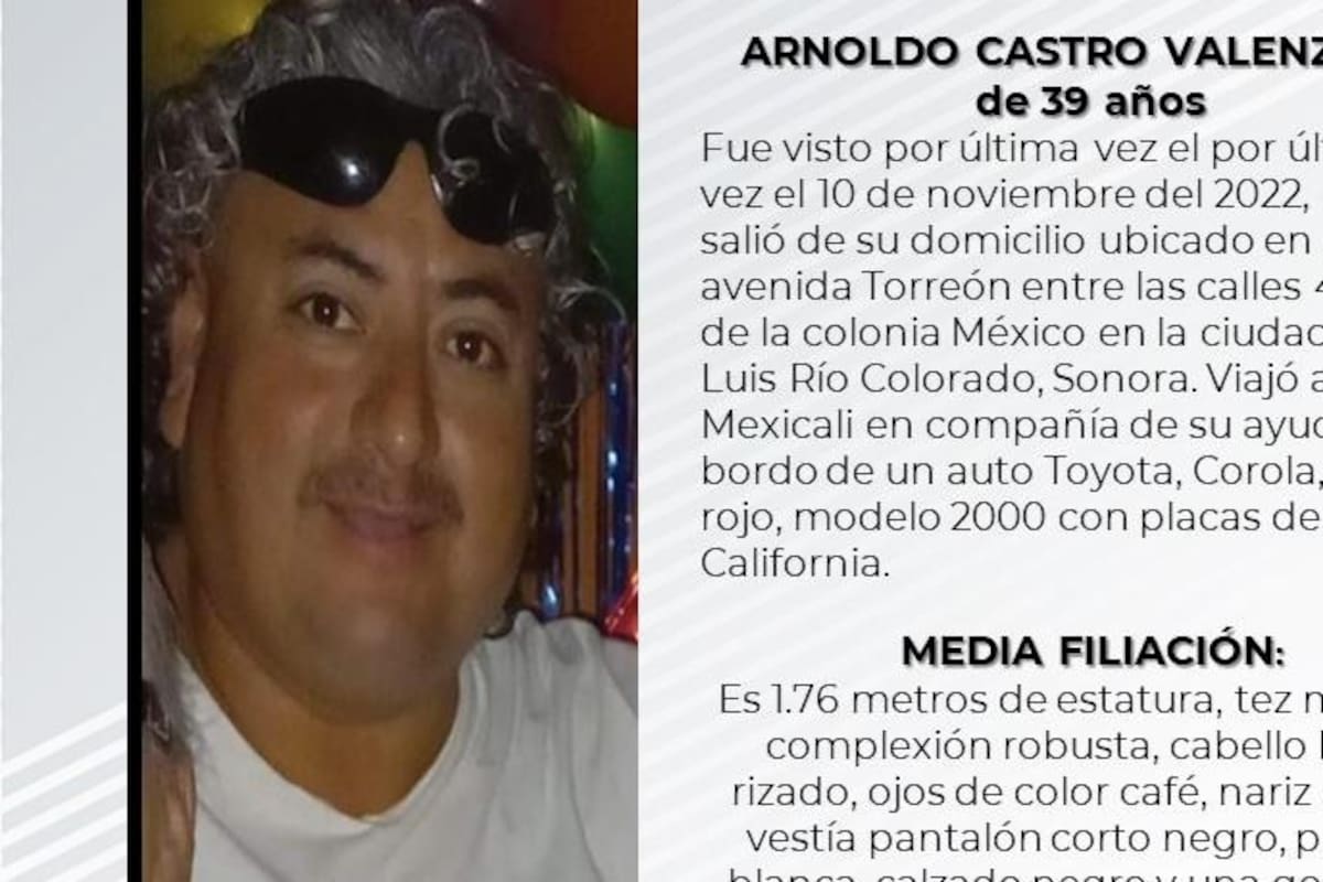 Solicitan apoyo para localizar Arnoldo Castro Valenzuela
