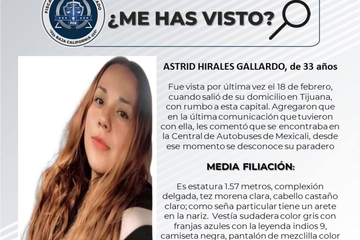Solicitan apoyo para localizar a Astrid Hirales Gallardo