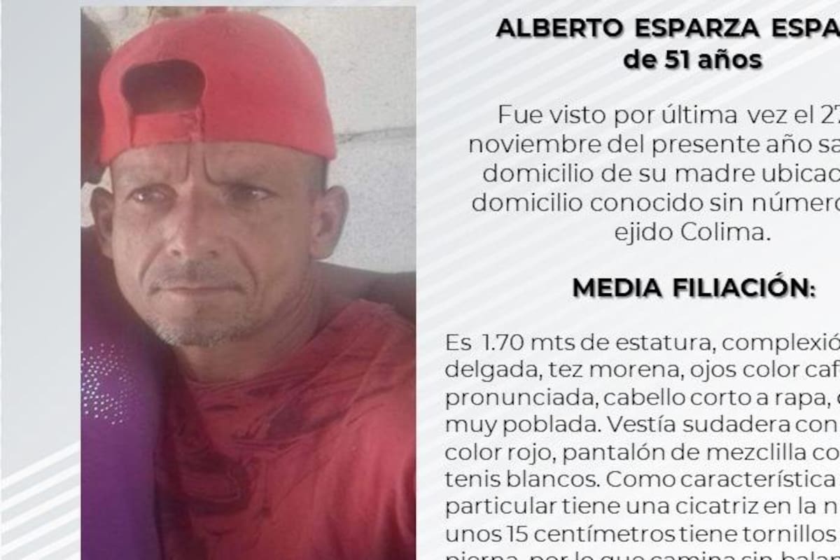 Solicitan  apoyo para localizar a Alberto Esparza Esparza