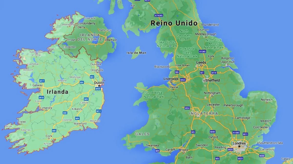 Reino Unido e Irlanda. Google Maps.