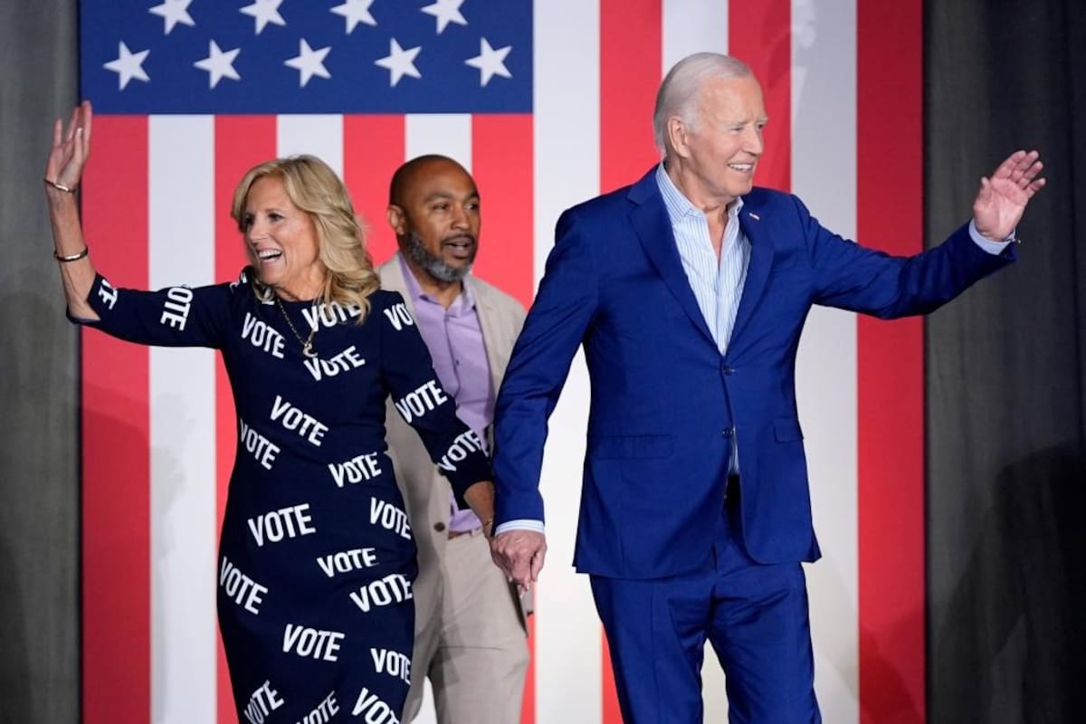 Jill Biden y Joe Biden en campaña. | Crédito: AP