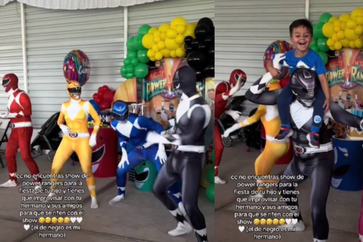 Mamá no pudo encontrar show de Power Rangers para su hijo, pero su hermano y amigos salvaron la fiesta