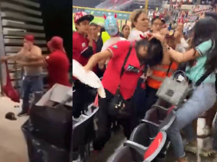VIDEO: Altercados entre aficionados de los Diablos Rojos del México desatan caos en el estadio