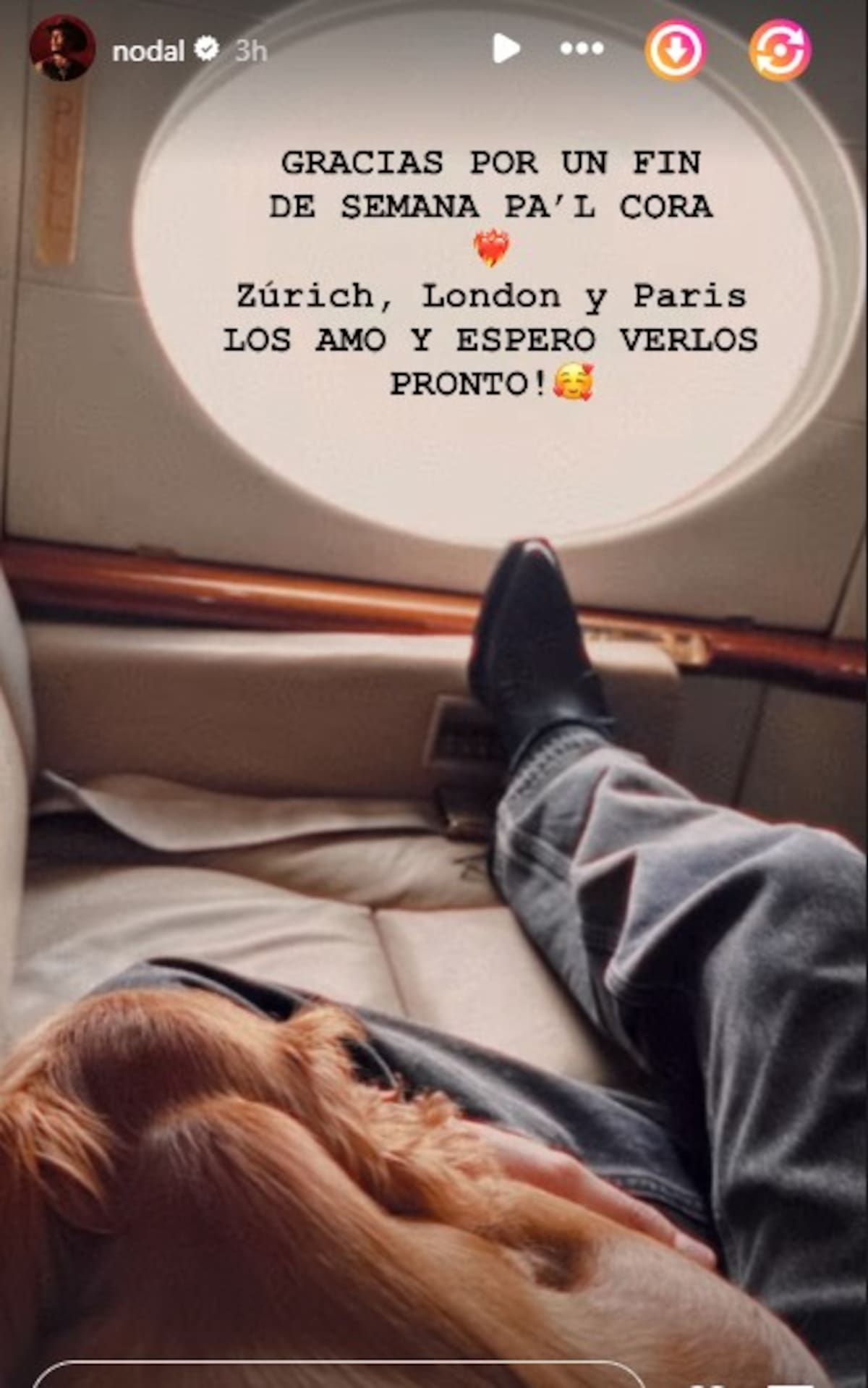 Christian Nodal continúa con éxito durante su gira por Europa. Vía Instagram.