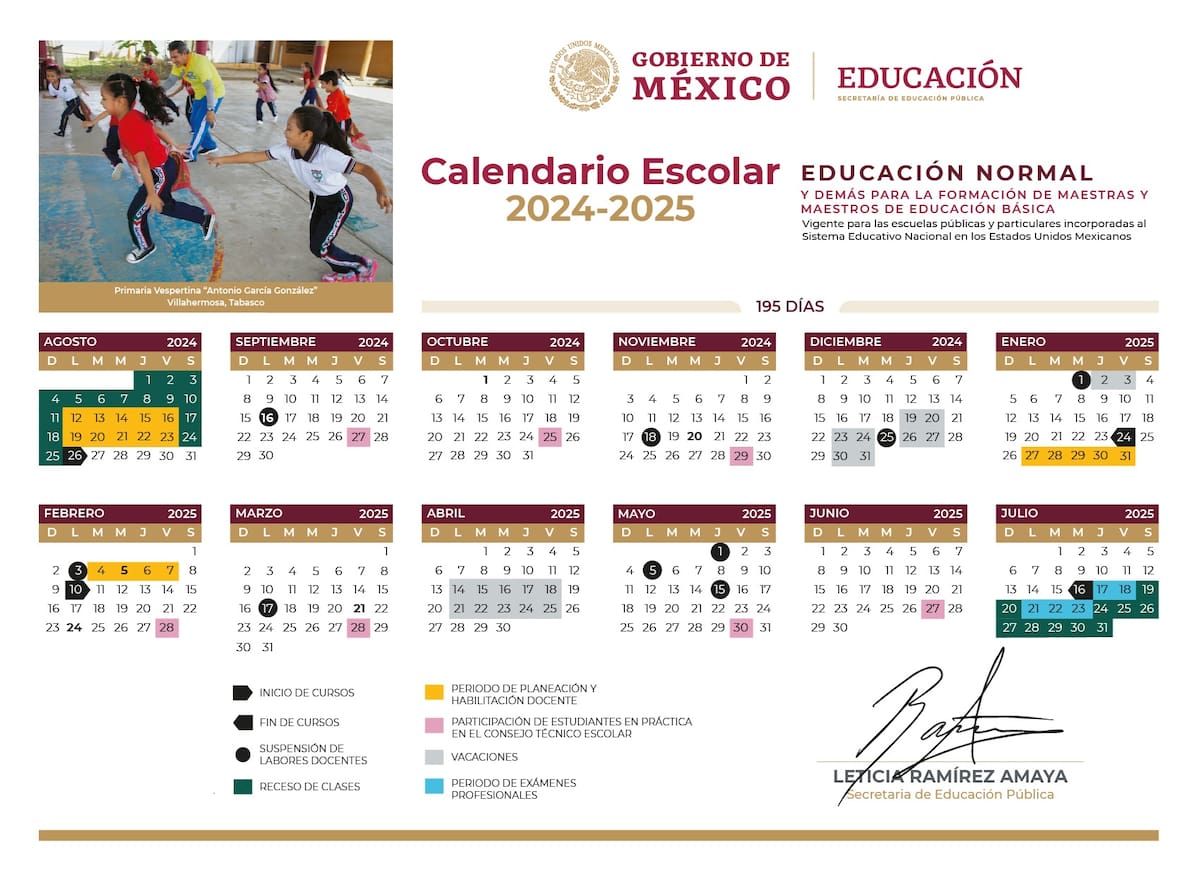 Calendario Escolar.