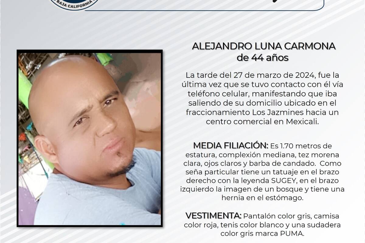 Solicitan apoyo para localizar a Alejandro Luna Carmona 