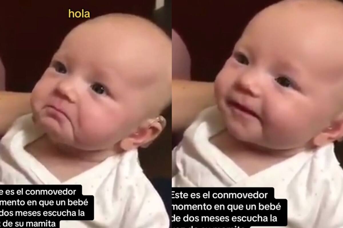 Bebé sordo llora al escuchar a su mamá por primera vez