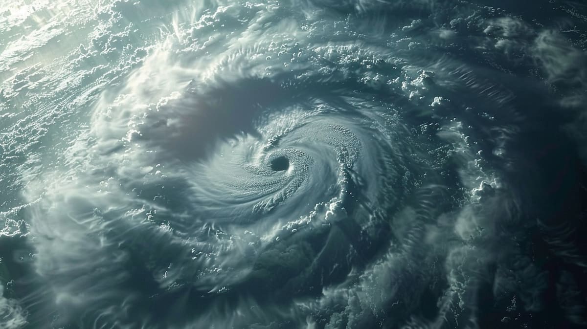 Imagen de un huracán generada por IA.