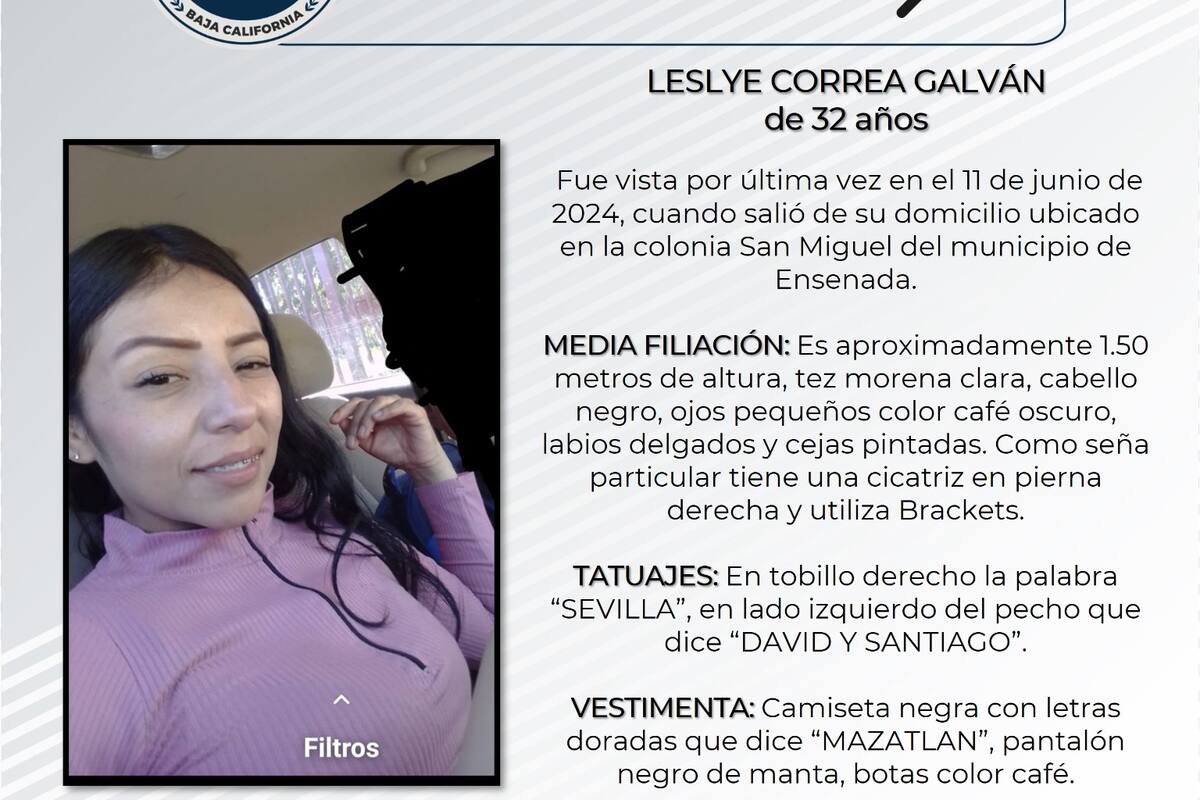 Se solicita apoyo para localizar a Leslye Correa Galván