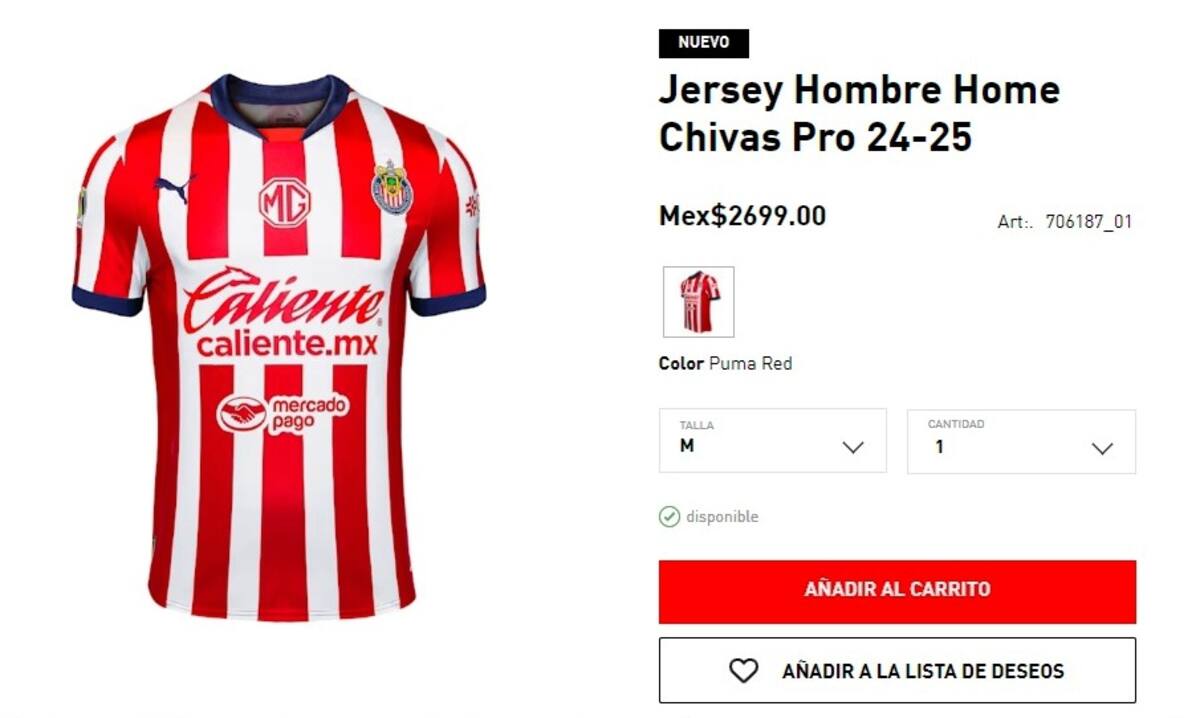 Puma ya puso a la venta el jersey que Chivas utilizará durante el Apertura 2024 y el Clausura 2025.