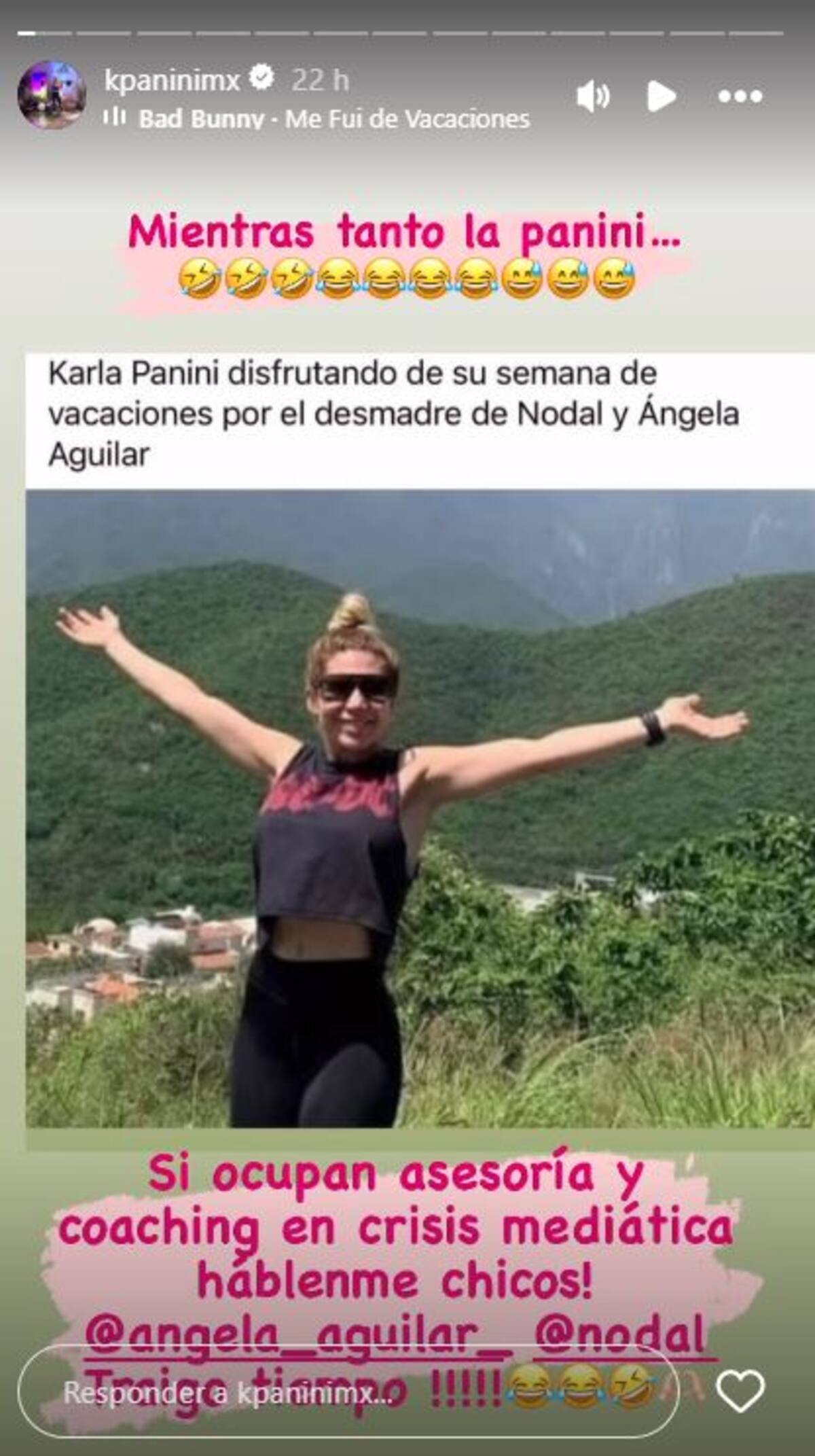 Karla Panini ofrece ayuda a Nodal y Ángela Aguilar tras comparaciones en redes sociales | Captura de pantalla
