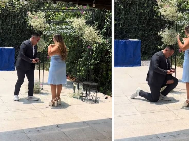 VIDEO muestra cómo hombre rompe sus pantalones al proponer matrimonio