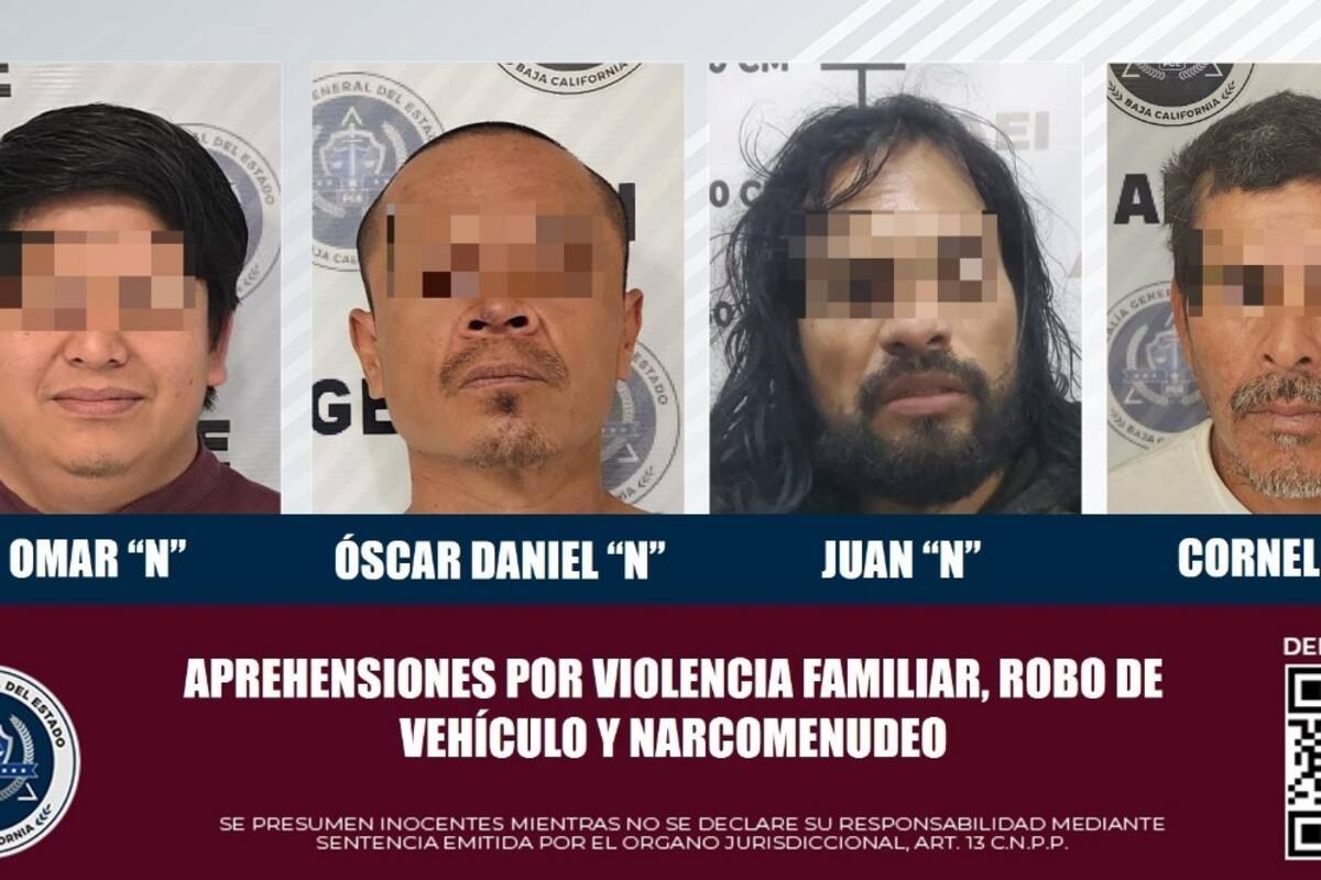 Policiaca Tijuana: capturan a cuatro por distintos delitos