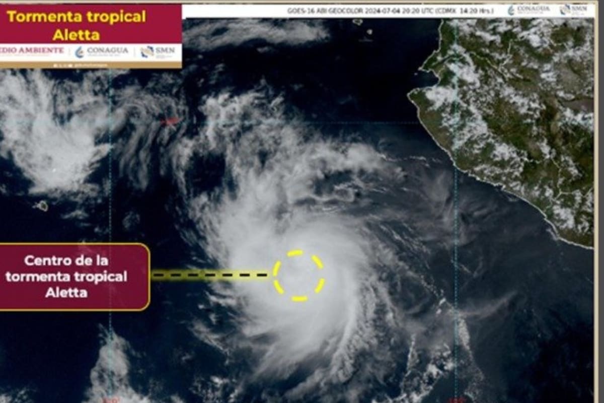 Tormenta Tropical “Aletta” se aproxima a Colima, Jalisco y Michoacán: CONAGUA