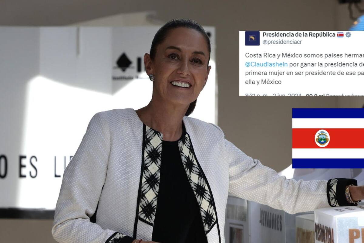 Costa Rica se adelanta y felicita a Claudia Sheinbaum por ser la primer presidenta de México; van 10% de los votos