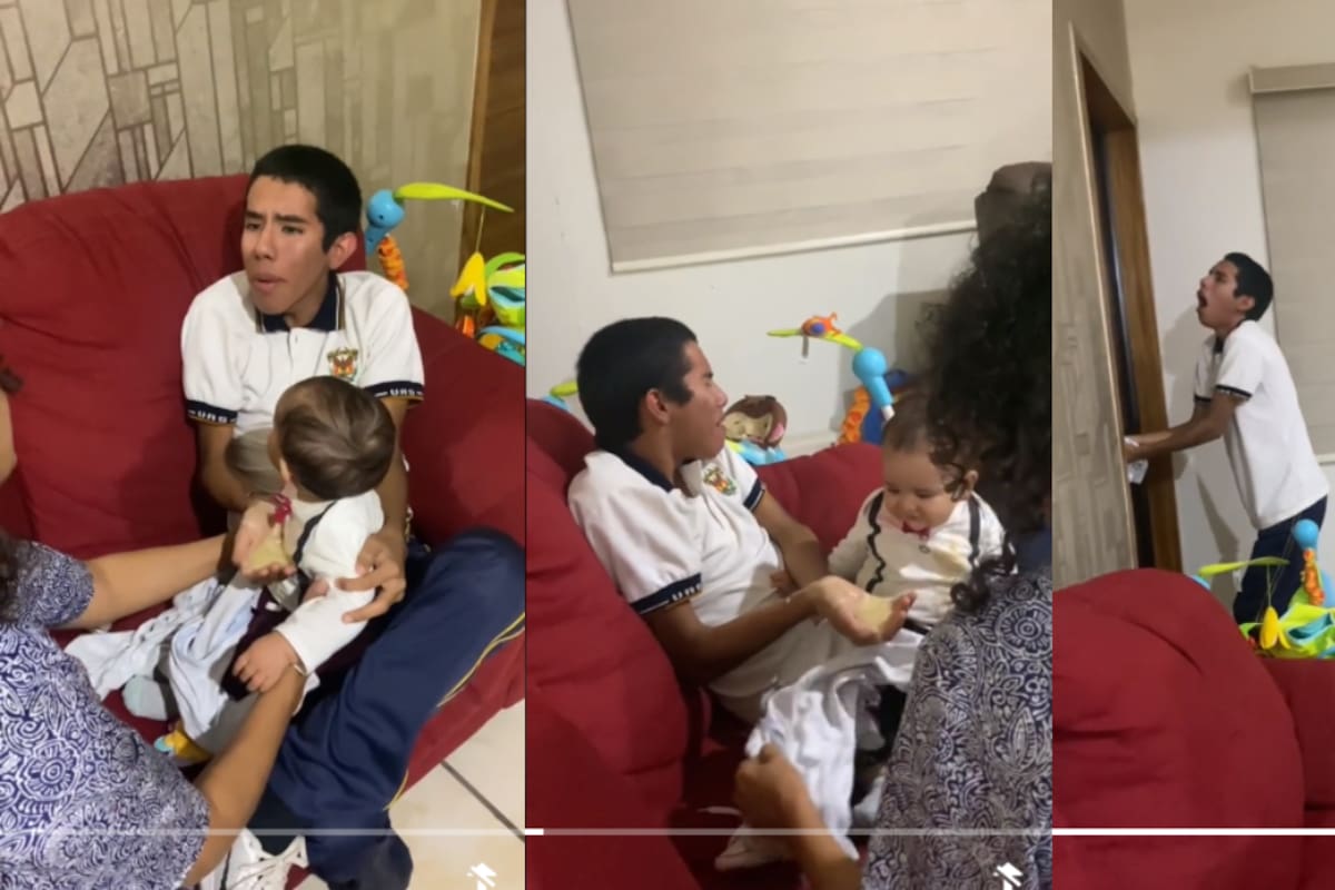 VIDEO: la reacción de este adolescente tras ser vomitado por un bebé se viraliza en TikTok