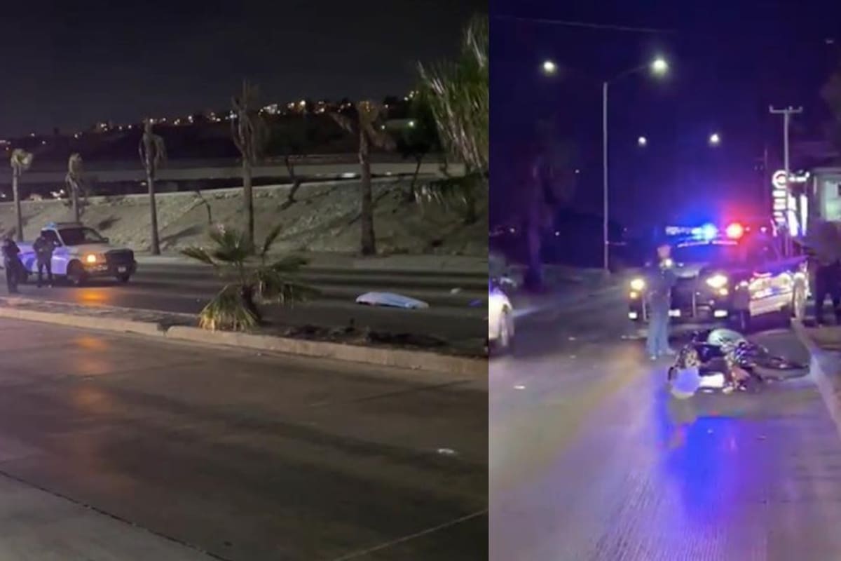 Tras persecución luego de un choque detienen a motociclista en Tijuana
